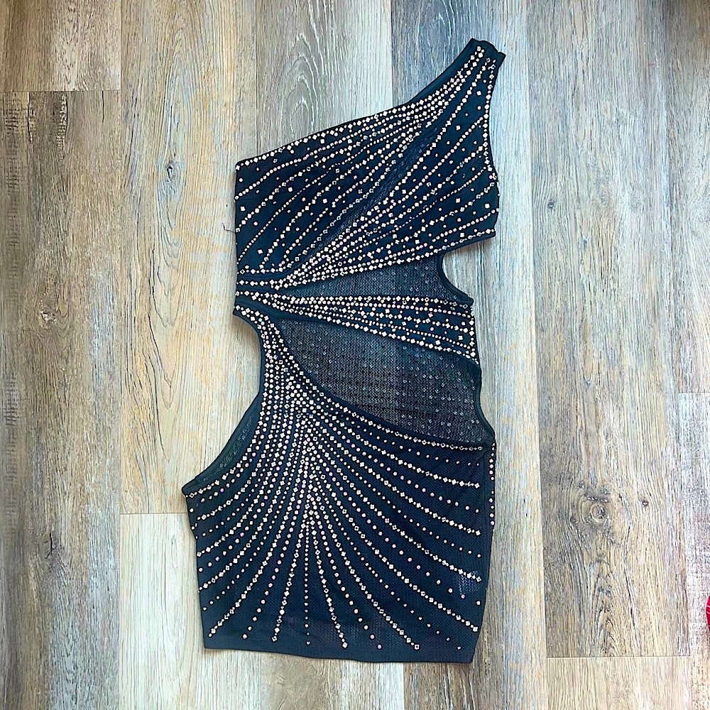 Fashion Nova crystal cutout bodycon mini dress